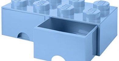 LEGO 40061736 Caja de Almacenaje Apilable, Ladrillo 8 pomos, 2 Cajones, 9.4 l, Azul (Light Royal Blue), 50 x 25 x 18 cm